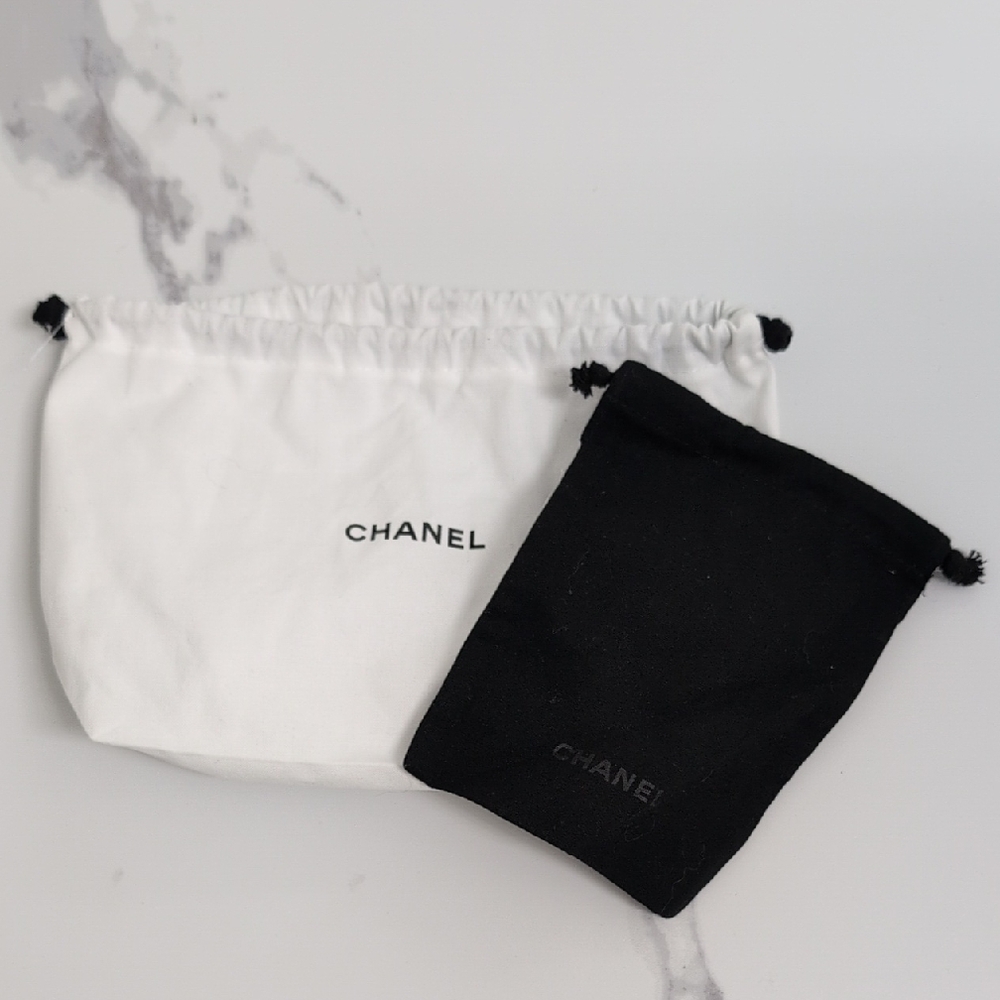 CHANEL Black and White Dust Bag Duo